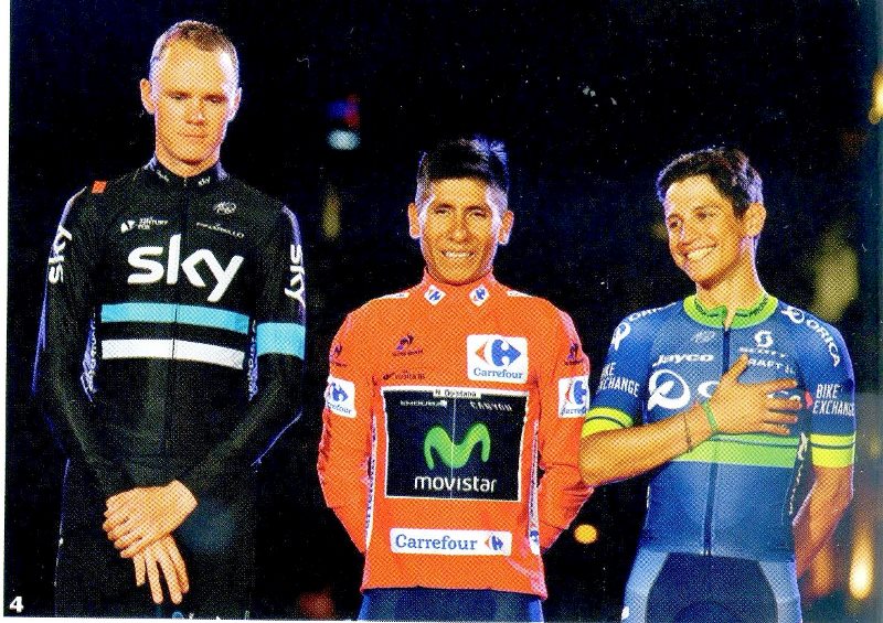 9 PODIUM VUELTA 2016: QUINTANA, FROOME, CHAVES.